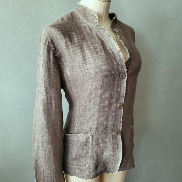 Eileen Fisher Irish Linen Blazer/ Size L/ Casual Career - Picture 1 of 11